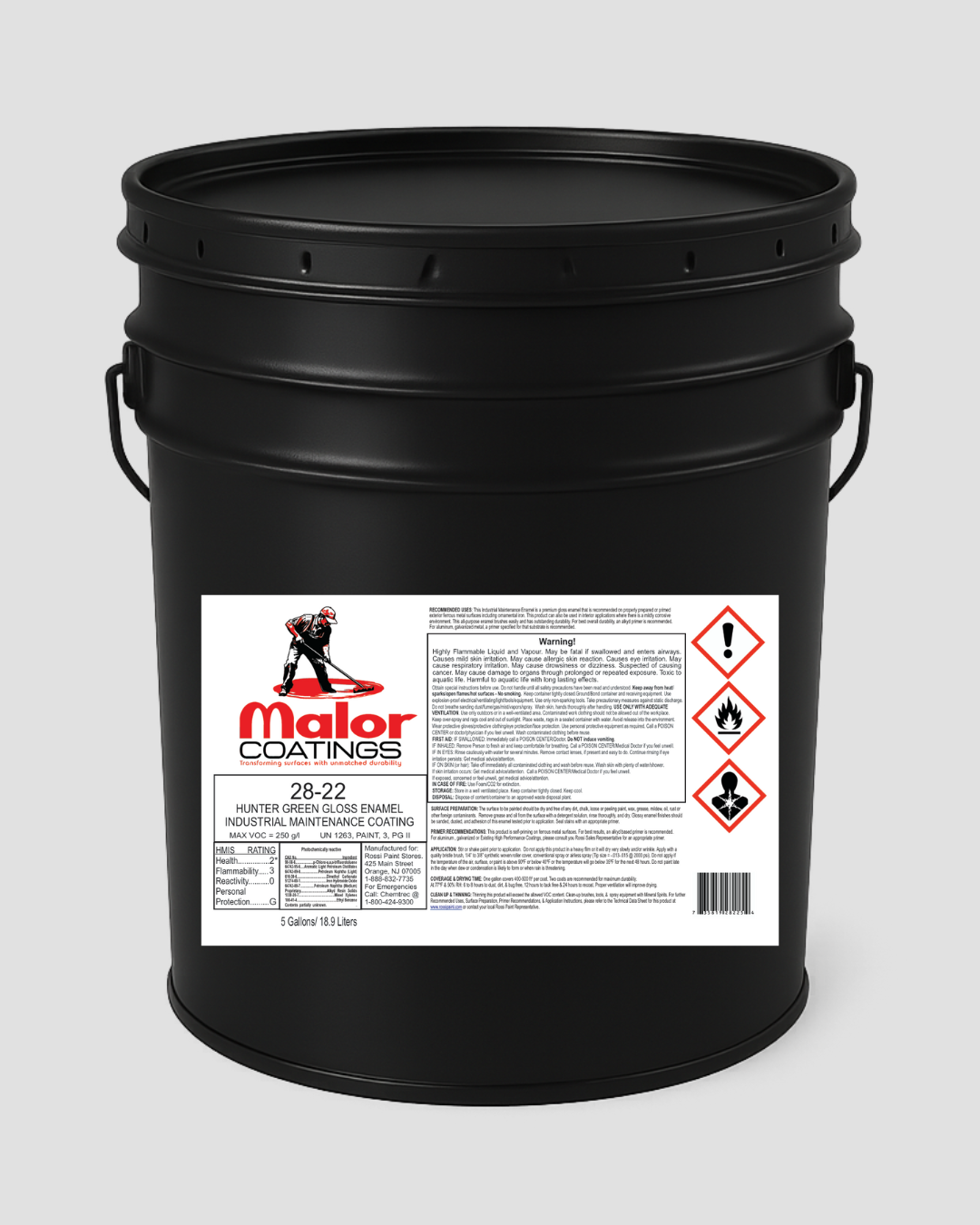 Malor 5 Gal. Alkyd Gloss Green Industrial Coating